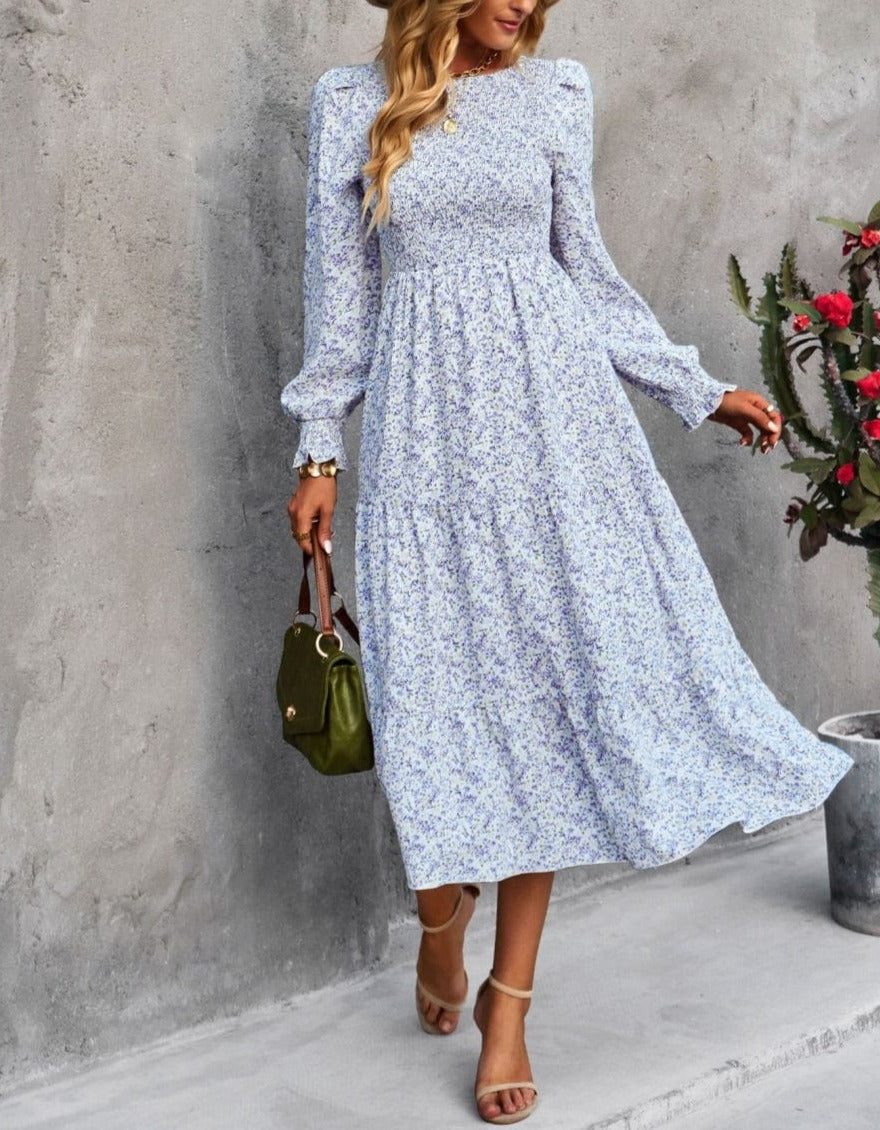 Vintage Floral Long Sleeve Dress