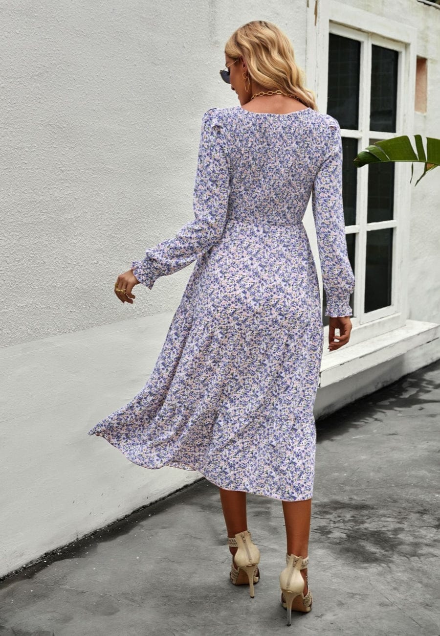 Vintage Floral Long Sleeve Dress