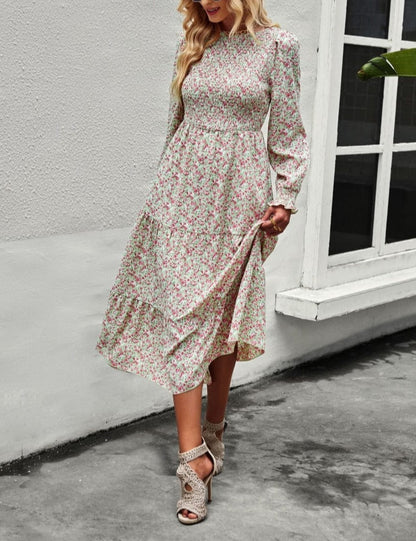 Vintage Floral Long Sleeve Dress