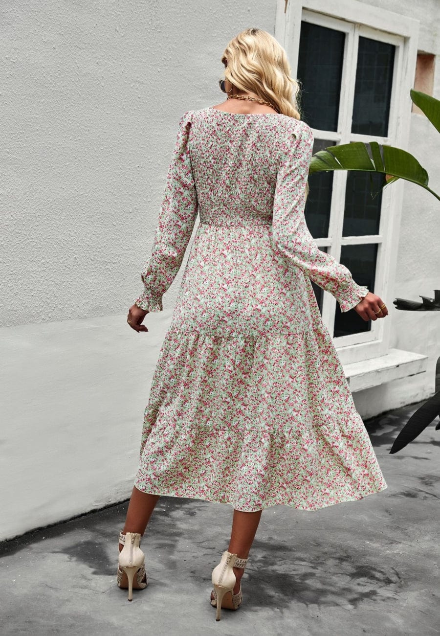 Vintage Floral Long Sleeve Dress