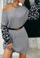 Two Tone Leopard Sweater Dress