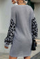 Two Tone Leopard Sweater Dress