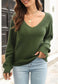 Low V Neck Knit Sweater