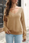 Low V Neck Knit Sweater