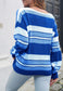 Multi Striped Drop Shoulder Sweater