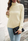 Mixed Knit Turtleneck Sweater