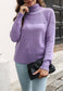 Mixed Knit Turtleneck Sweater