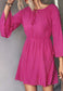 Ruched Tie Neck Dress