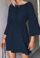 Ruched Tie Neck Dress