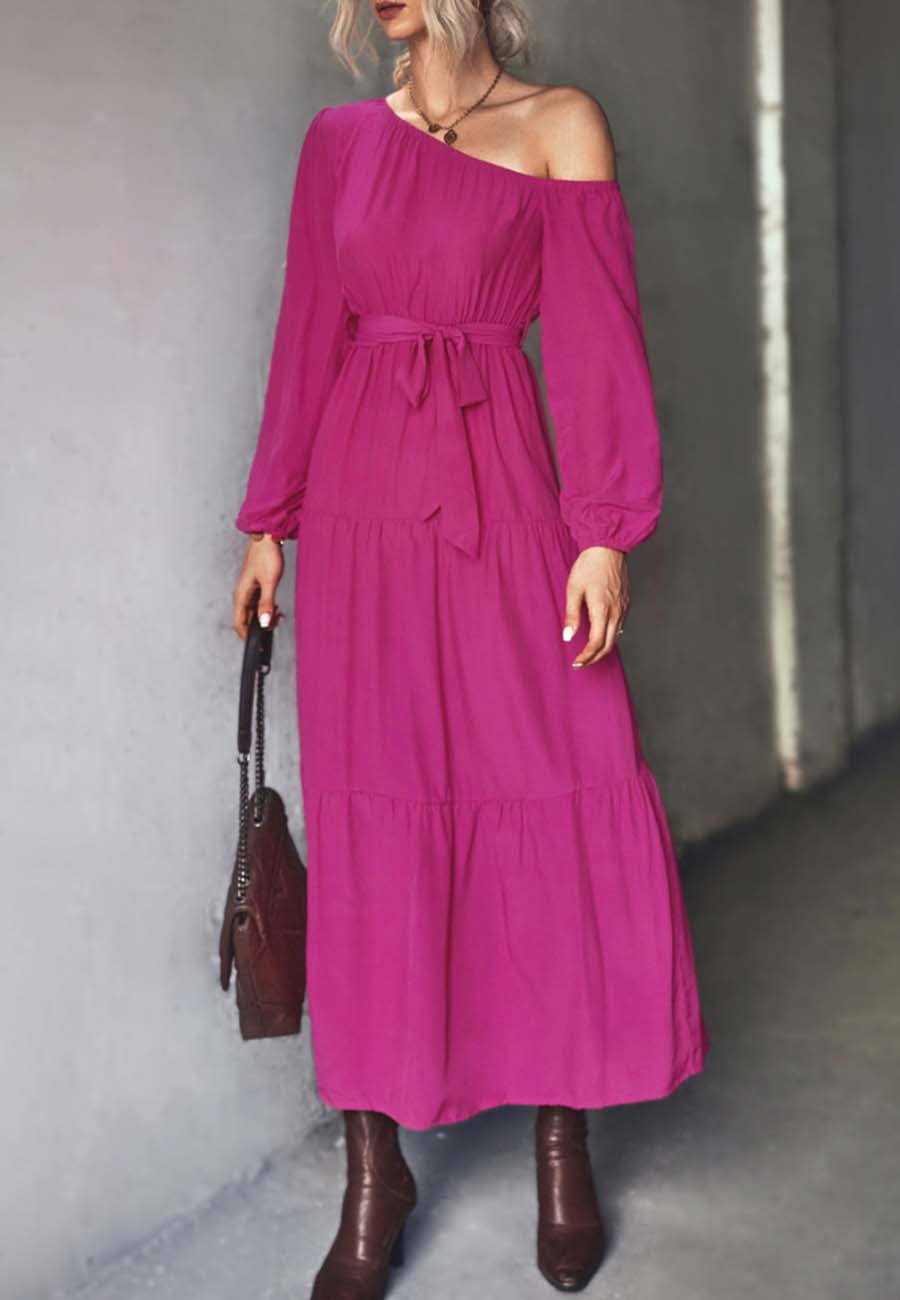 One Shoulder Tiered Maxi Dress