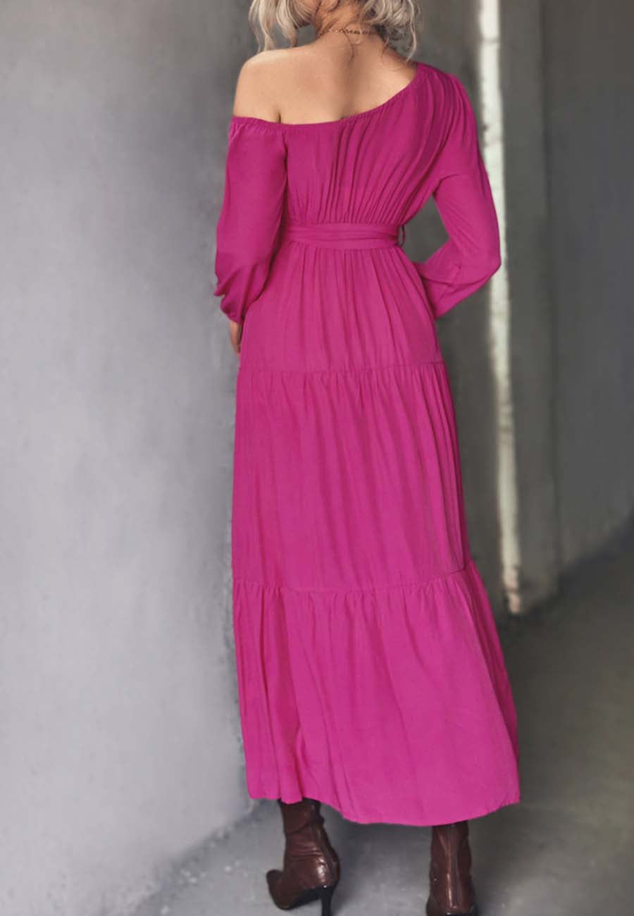 One Shoulder Tiered Maxi Dress