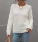 Solid Textured Knit Fall Sweater