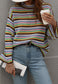 Colorful Striped Crochet Knit Sweater