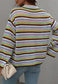 Colorful Striped Crochet Knit Sweater