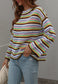 Colorful Striped Crochet Knit Sweater