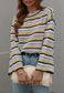 Colorful Striped Crochet Knit Sweater