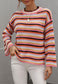 Colorful Striped Crochet Knit Sweater