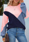 Color Block Geometric Design Sweater