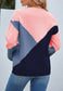 Color Block Geometric Design Sweater