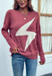 Thunder Bolt Distressed Sleeve Sweater