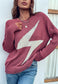 Thunder Bolt Distressed Sleeve Sweater