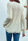 Thunder Bolt Distressed Sleeve Sweater