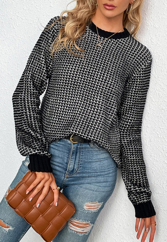 Geometric Print Knit Sweater