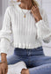 Braided Knit Ruffle Hem Sweater