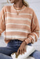 Crew Neck Basic Striped Sweater