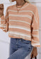 Crew Neck Basic Striped Sweater