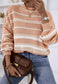 Crew Neck Basic Striped Sweater