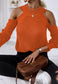 Round Neck Cutout Sweater