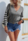 Multi-Striped Chunky Knit Cardigan