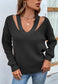 Cutout U-Neck Knit Sweater