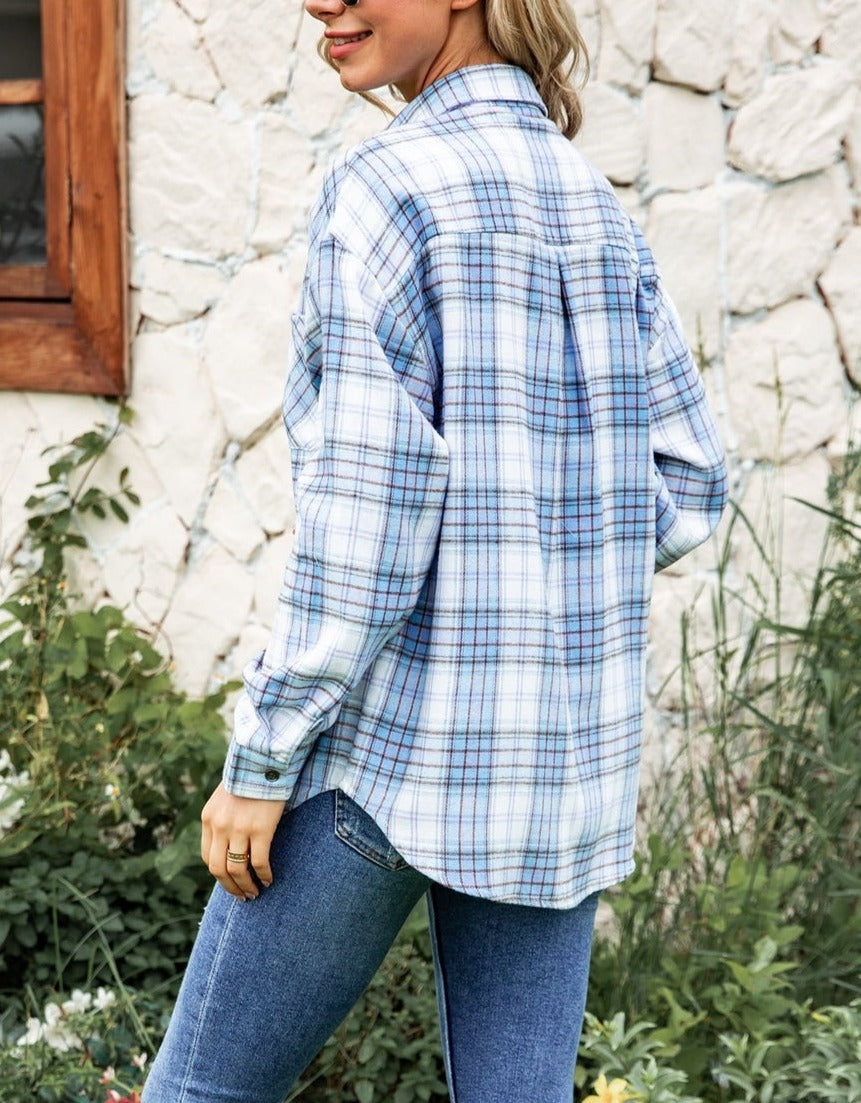 Button Down Checkered Flannel Shirt