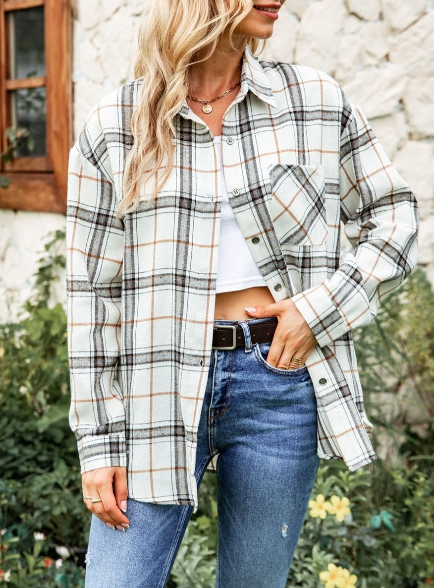 Button Down Checkered Flannel Shirt