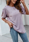 Contrast Button Sleeve Casual Top