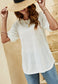 Contrast Button Sleeve Casual Top