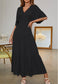Plunge Neck Tiered Maxi Dress