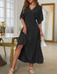 Plunge Neck Tiered Maxi Dress