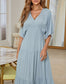 Plunge Neck Tiered Maxi Dress