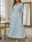 Plunge Neck Tiered Maxi Dress