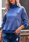 Turtleneck Patch Pocket Sweater