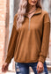 Cable Knit Sleeve Zip-Up Sweatshirt