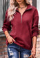 Cable Knit Sleeve Zip-Up Sweatshirt