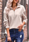 Cable Knit Sleeve Zip-Up Sweatshirt