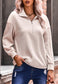 Cable Knit Sleeve Zip-Up Sweatshirt