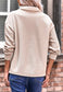 Cable Knit Sleeve Zip-Up Sweatshirt