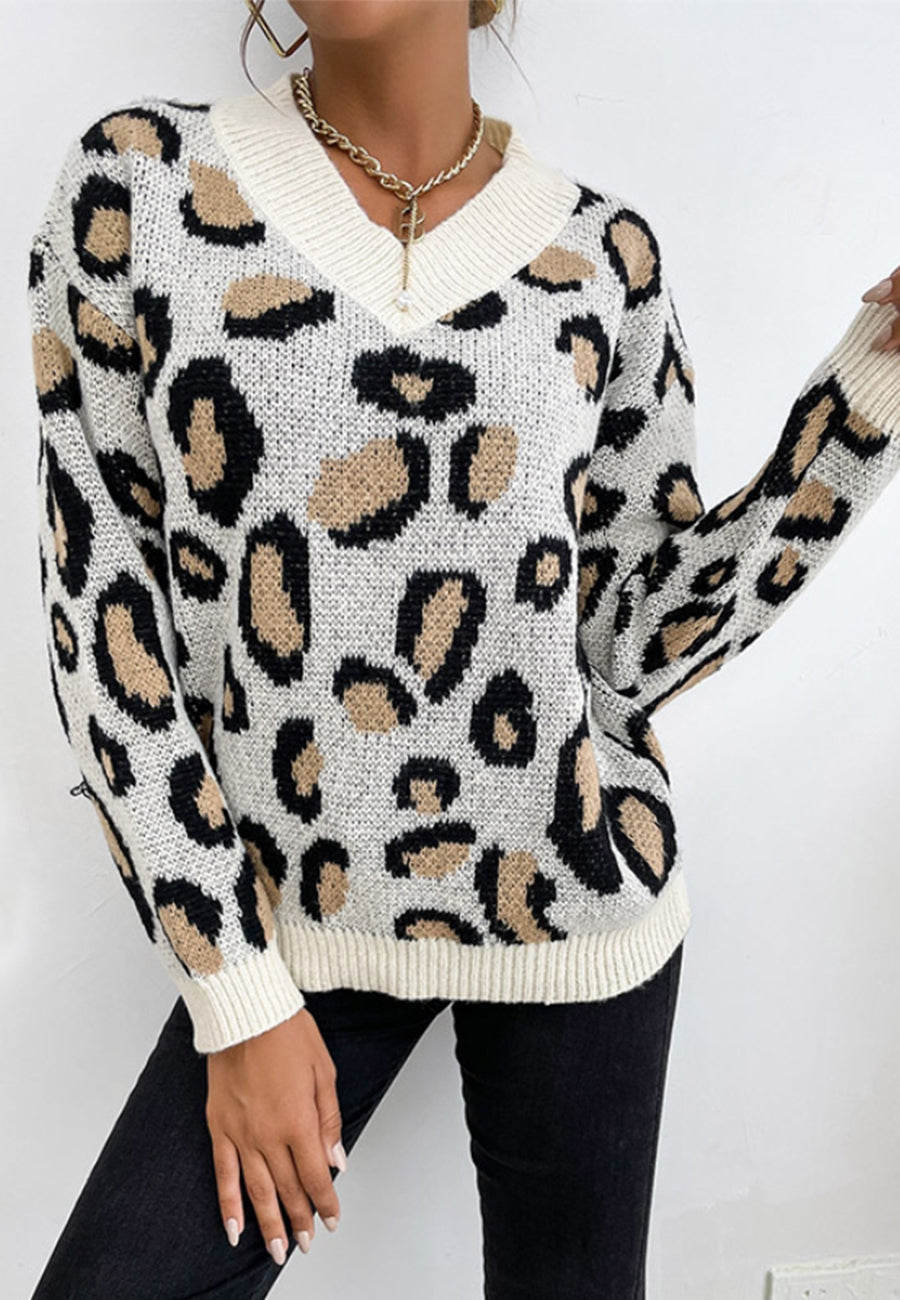 Animal Print Cozy Knit Sweater