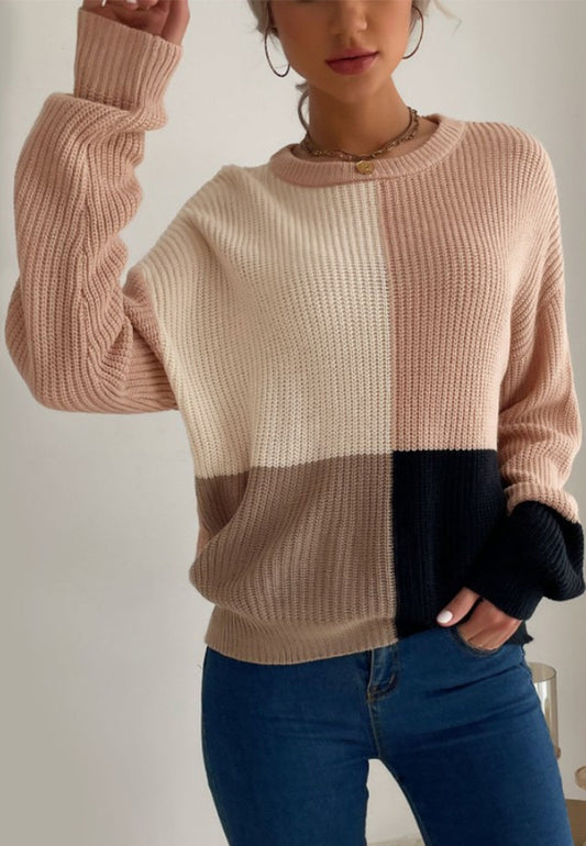 Color Block Cozy Fall Sweater